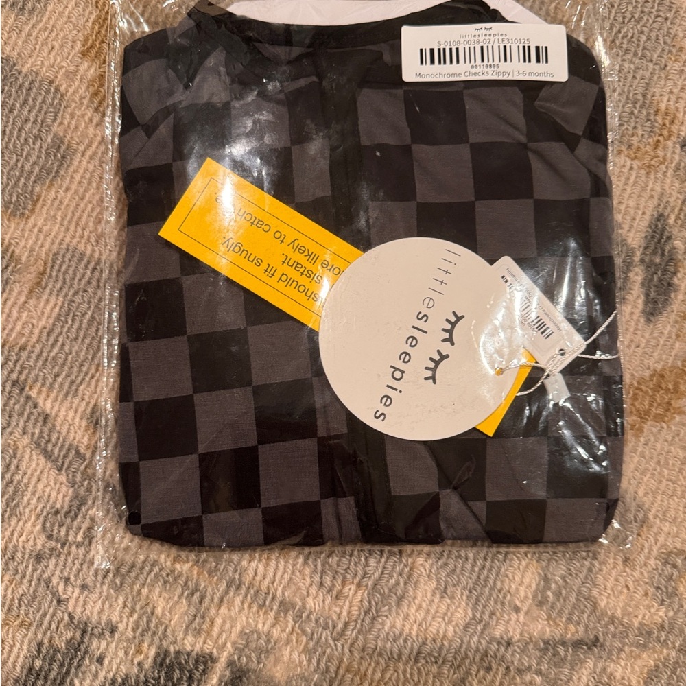 Little Sleepies Monochrome Black & Gray Checkerboard zippy sleeper